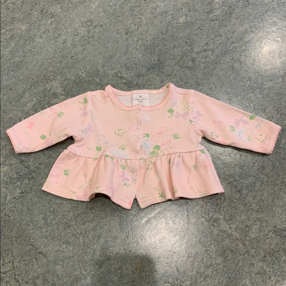 Laura Ashley baby pastel pink floral top
